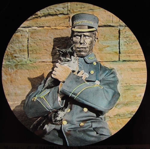 Glass magic lantern slide - magic,