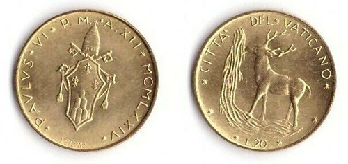 1974 vaticano lire anno - 20, xii