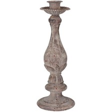 PORTACANDELE DA PARETE METALLO STILE ANTICO GRIGIO CANDELABRO CANDELA A BASTO...