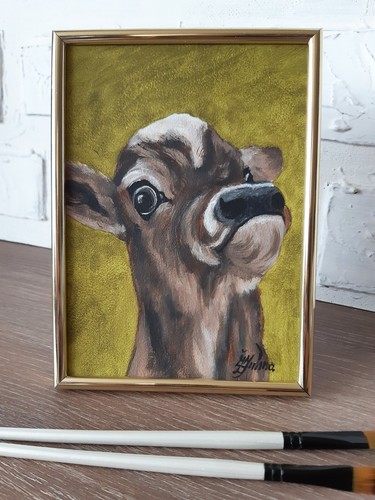 Quadro originale mucca arte
