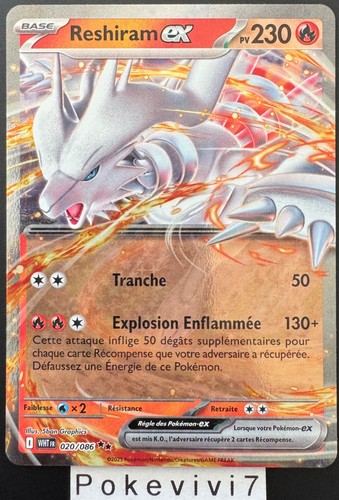 Carte pokemon reshiram 020 086 - reshiram, 020/086
