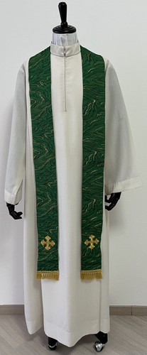 Stola verde oro tessuto