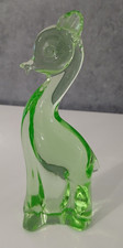 Statuetta Cavallo Verde in Vetro di Murano 15 cm Vintage