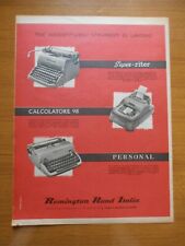 1954 REMINGTON RAND ITALIA CALCOLATORE MACCHINA DA SCRIVERE VINTAGE AD PUB