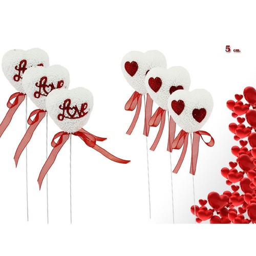 Set cuori polistirolo - set, 5