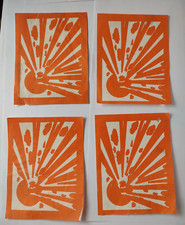 Segnale pericolo esplosioni 4 adesivi di carta d'epoca rimossi