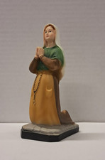 STATUA DI BERNADETTE CM 14 X 7,5 IN MARMO RESINA DECORATA A MANO MADE IN ITALY
