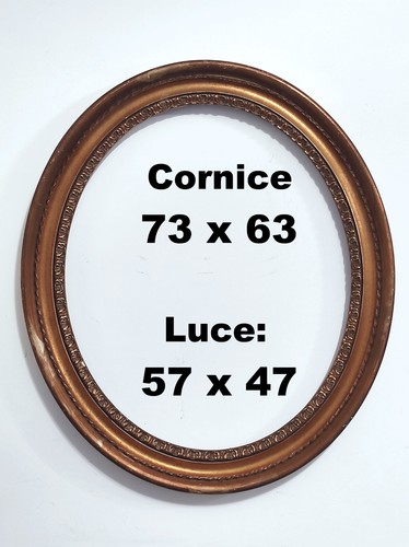 Cornice ovale antica 73x63 - , in