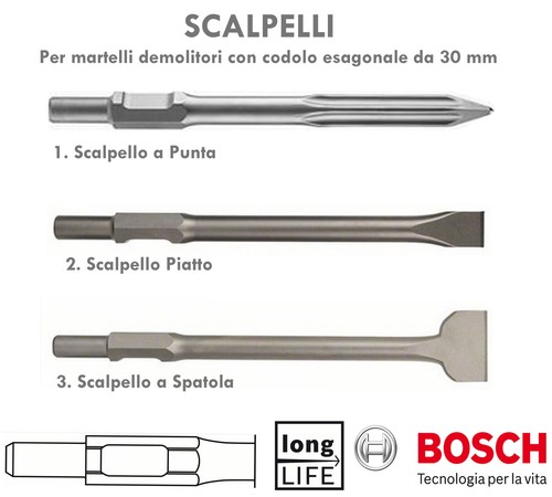 Scalpello esagonale codolo - scalpello, 30