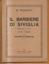 SPARTITO ROSSINI IL BARBIERE DI SIVIGLIA PIANOFORTE SOLO BARION 1926