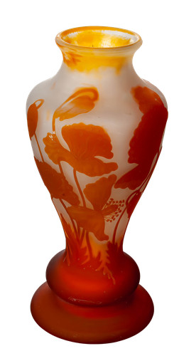 Vaso emile gallé decoro - vaso, "decoro