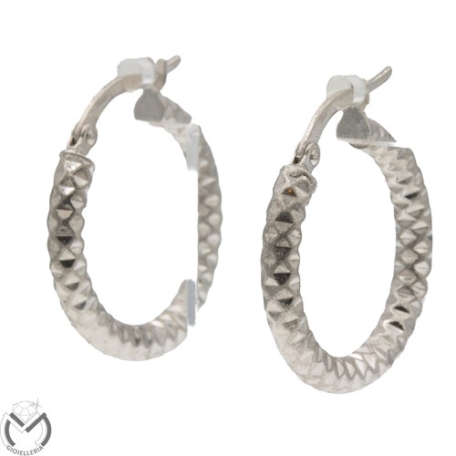 Orecchini oro bianco - 18, 750