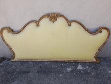 TESTATA LETTO MATRIMONIALE BAROCCHETTO DORATA - STOFFA CHIARA - 1940 EMILIA