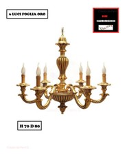 LAMPADARIO LEGNO 6 LUCI