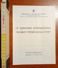 Municipio di Reggio Emilia V° Concorso di Canto "Premio Achille Peri" 1964
