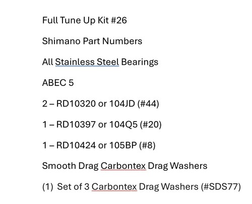 Kit messa punto 26 - a, shimano