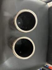 2 TERMINALI di Scarico per Auto Tuning in ACCIAIO Inox Cromato Marmitta 69-74mm
