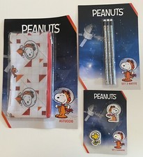 Snoopy Peanuts Vintage Set Scuola Astuccio Matite E Gommine