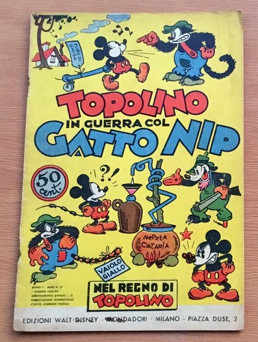 Topolino guerra col gatto - topolino, in