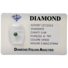 Diamante round verde - round, ct