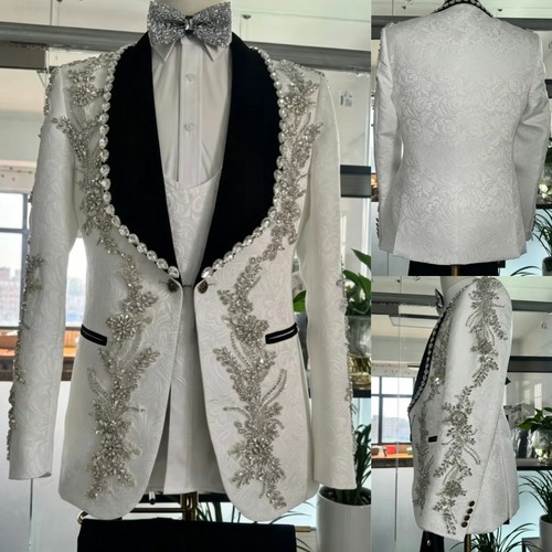 Tuta uomo jacquard bianca con