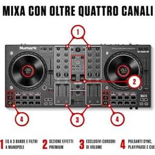 NUMARK NS4 FX controller professionale 4 deck midi usb per serato DJ effetti NEW