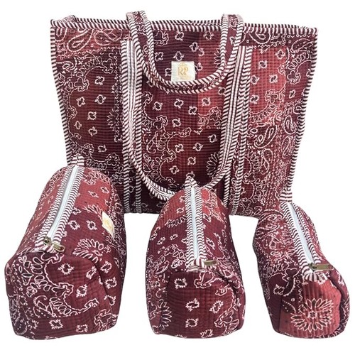 Set tote bag cotone trapuntato