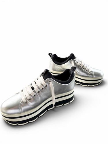 Sneaker prada plateau argento - sneaker,