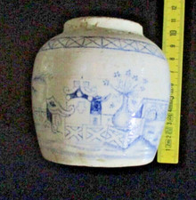 BARATTOLO o PENTOLA da ZENZERO ceramica decoro mano PAESAGGIO - CINA XIX° secolo