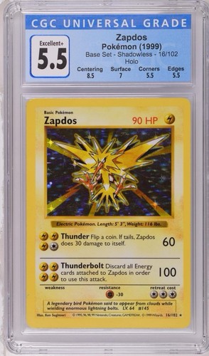 Zapdos 102 shadowless base - zapdos,