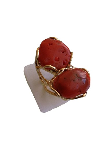 Anello argento con corallo - anello,