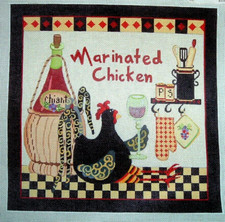 Tela punto ago dipinta a mano cucina vino pollo marinato WKK