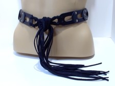 Cintura in pelle nera senza