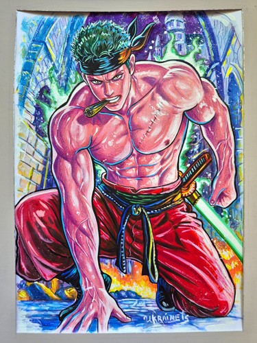 Dipinto originale roronoa zoro - dipinto,