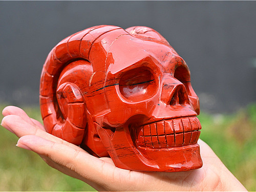 Teschio pecora diaspro rosso