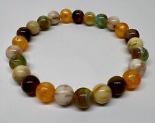 bracciale con pietre dure 6mm arancione marrone verde uomo donna fatto a mano