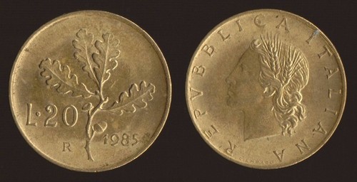 Lire 1985 ramo quercia - 20,