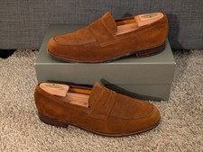 Mocassino John Lobb Campus Penny marrone scamosciato 9,5E UK 10,5E US Inghilterra spedizione gratuita