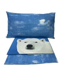 Completo per letto singolo Orso Polar  colore Azzurro Stampa Diciate