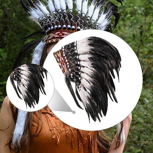 Copricapo indiano con - , piume