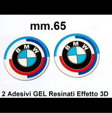 2 adesivi BMW GEL 65.mm Resinati morbidi scritta stemma logo 3D per Auto e Moto