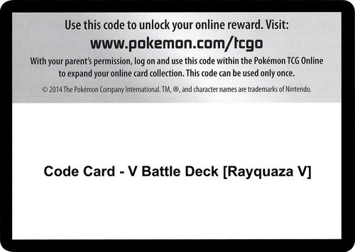 Code card rayquaza v - code,