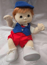 Bambola vintage My Child Mattel ragazzo capelli rossi vestito originale cappello scarpe