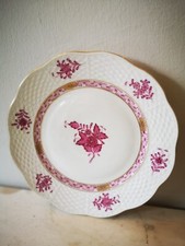 PIATTO ANTICO PORCELLANA HEREND HUNGARY PORCELAIN DECORATO A MANO Diam. 18,5 Cm