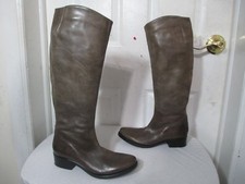 STIVALI ALTI BUTTERO WMN PELLE GRIGIA EQUITAZIONE PULL ON TAGLIA EU 36 US 6 MADE IN ITALY