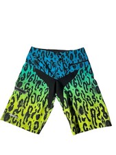 Troy Lee Designs Pantaloncini Ciclismo Donna Skyline MTB Leopardati Medium M Blu/Verde