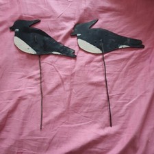 ANTICA COPPIA DI SAGOME DA CACCIA colombacci uccelli tordi vintage