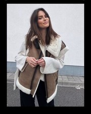 frauen  Weste Leder Fell 