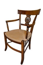 rustica poltrona Impero epoca primi '800 in ciliegio massello