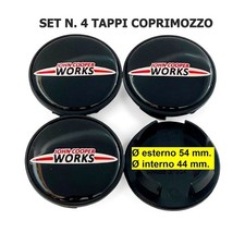 Set 4 Tappi Coprimozzo per Mini 54 mm borchie Cooper Countryman sd Clubman One S